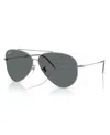 Ray Ban Unisex Aviator Reverse Polarized Sunglasses, Rbr0101s In Gray