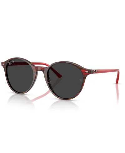 Ray Ban Unisex Polarized Bernard Sunglasses, Rb2230 In Transparent Shade Fantasy Red