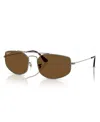 Ray Ban Unisex Polarized Explorer 5 Sunglasses, Rb3845 In Brown