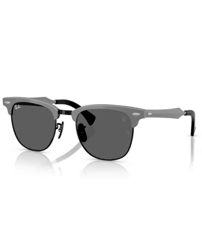 Ray Ban Unisex Polarized Sunglasses, Rb3807m In Brushed Gray On Black