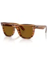 Ray Ban Men's And Women's Polarized Sunglasses, Wayfarer Reverse Rbr0502s In Striped Havana