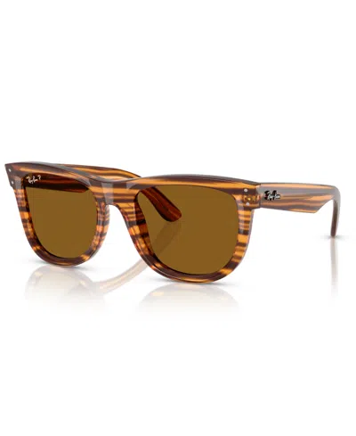 Ray Ban Men's And Women's Polarized Sunglasses, Wayfarer Reverse Rbr0502s In Striped Havana