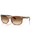 Ray Ban Rb2389f Balorette Pillow Square Sunglasses, 60mm In Striped Brown