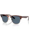 Ray Ban Unisex Clubmaster Reverse Sunglasses, Rbr0504s In Striped Havana On Rose Gold