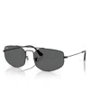Ray Ban Unisex Oval Explorer 5 Sunglasses, Rb3845 In Black
