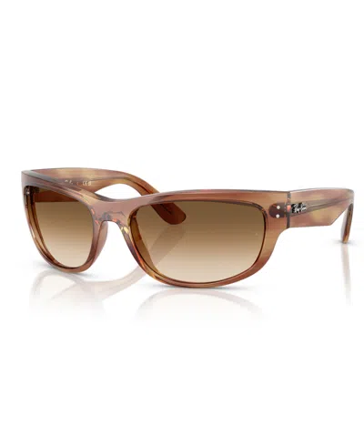 Ray Ban Men's And Women's Sunglasses, Mega Balorama Rb2289 In Striped Brown