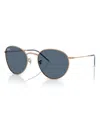 Ray Ban Unisex Round Reverse Sunglasses, Rbr0103s In Rosegold