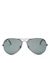 Ray Ban Ray-ban Unisex Classic Polarized Brow Bar Aviator Sunglasses, 62mm In Black/black Polarized