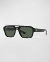 Ray Ban Men's Corrigan Rectangle Sunglasses, 54mm In Black