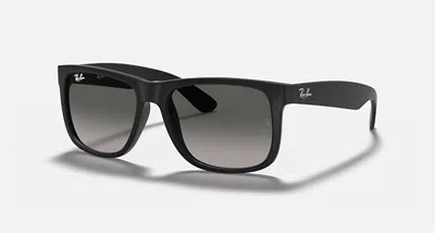 RAY BAN MEN'S JUSTIN MATTE SUNGLASSES IN DARK GREY
