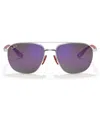Ray Ban Men's Polarized Sunglasses, Rb3659m Scuderia Ferrari Collection 57 In Silver,grey Mir Blue Polar