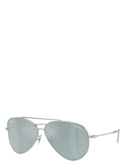 Ray Ban Ray-ban Aviator Reverse 59mm Pilot Sunglasses In Silver