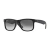Ray Ban Justin Color Mix Sunglasses Black Frame Silver Lenses 54-16 In Black