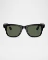 Ray Ban Original Wayfarer Bio-based Sunglasses Havana Frame Green Lenses 52-22 In Shiny Black