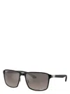 Ray Ban Chromance 55mm Polarized Square Sunglasses In Black