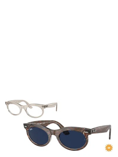 RAY BAN MEN'S RAY-BAN WAYFARER OVAL RB2242 1383GG SUNGLASSES
