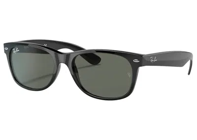 Pre-owned Ray Ban Men's Rayban New Wayfarer Sunglasses In Black/green (rb2132f)