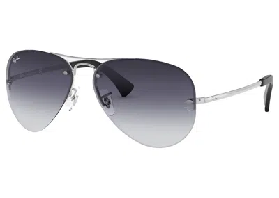 Pre-owned Ray Ban Men's Rayban Rb3449 Sunglasses In Polished Silver/grey (rb3449)