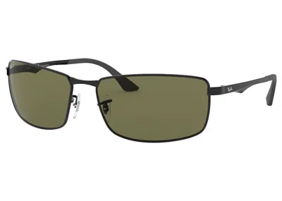 Pre-owned Ray Ban Men's Rayban Rb3498 Sunglasses In Black/green (rb3498)