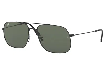 Pre-owned Ray Ban Men's Rayban Rb3595 Sunglasses In Black/green (rb3595)