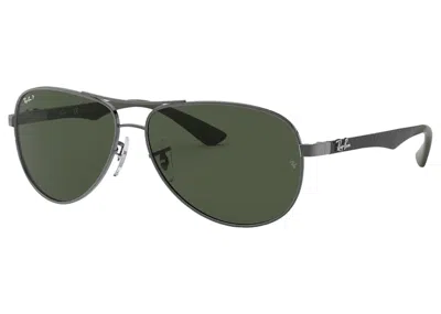 Pre-owned Ray Ban Men's Rayban Rb8313 Sunglasses In Carbon Fiber Gunmetal/green (rb8313)