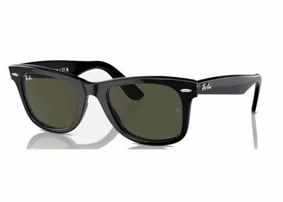 Pre-owned Ray Ban Men's Rayban Wayfarer Sunglasses In Black/green (rb2140)
