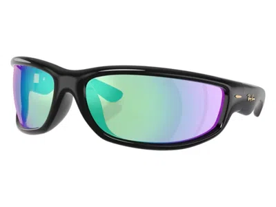 Pre-owned Ray Ban Men's Rayban X A$ap Ultra Wrap 003 Next Generation Collection Sunglasses In Polished Black Light Gre