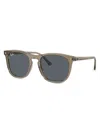 Ray Ban Rb2210 Sunglasses Transparent Brown Frame Blue Lenses 53-21 In Transparent Taupe Blue