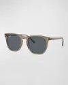 Ray Ban Rb2210 Sunglasses Transparent Brown Frame Blue Lenses 53-21 In Transparen