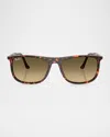 Ray Ban Men's Rb2216 Rectangular Sunglasses In Red Havana