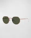 Ray Ban Sunglasses Unisex Jack Rose Gold - Rose Gold Frame Green Lenses 55-20 In Rose Gold