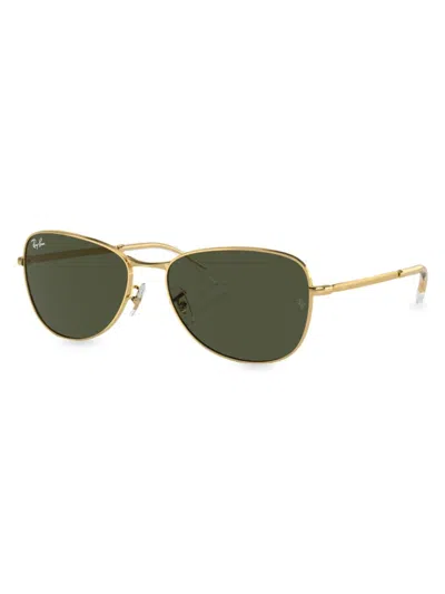 Ray Ban Men's Rb3733 56mm Aviator Sunglasses In Gold Dark Green