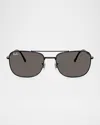 Ray Ban Men's Rb3755 Rectangular Sunglasses, 62mm In Black