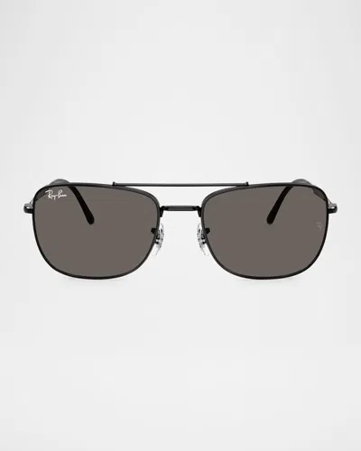 Ray Ban Men's Rb3755 Rectangular Sunglasses, 62mm In Black