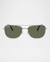 Ray Ban Men's Rb3755 Rectangular Sunglasses, 62mm In Gunmetal