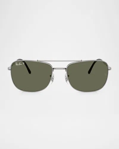 Ray Ban Men's Rb3755 Rectangular Sunglasses, 62mm In Gunmetal