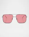 Ray Ban Men's Rb3758 Square Sunglasses, 56mm In Gunmetal