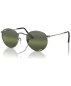 Ray Ban Round Metal Chromance Round-frame Sunglasses In Gunmetal