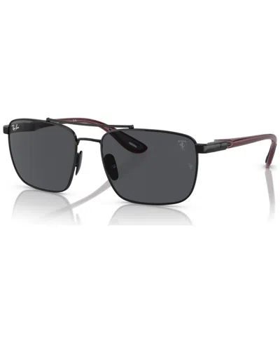 Ray Ban Sunglasses Male Rb3715m Scuderia Ferrari Collection - Dark Red Frame Grey Lenses 58-18 In Dunkelrot