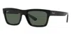 Ray Ban Warren 57mm Rectangular Sunglasses In Black