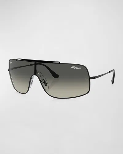 Ray Ban Men's Wings Iii Metal Shield Sunglasses In Black