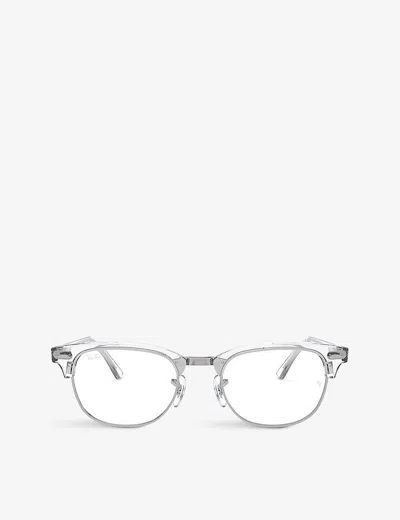 Ray Ban Ray-ban Womens Clear Clubmaster Square Glasses In None/clear