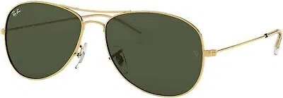 Pre-owned Ray Ban Ray-ban Mens Rb3362 Cockpit Aviator Sunglasses, Gold G-15 Green, 56 Mm