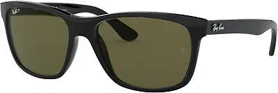 Pre-owned Ray Ban Ray-ban Mens Rb4181 Square Sunglasses, Black Polarized Green, 57 Mm