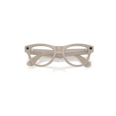 Ray Ban Meta Ai Glasses Shiny Chalky Gray Frame Blue Lenses In Neutral