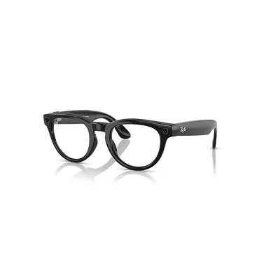 Ray Ban Ray-ban | Meta Low Bridge Fit Headliner Electronics Black Frame Blue Lenses 51-23 In Schwarz