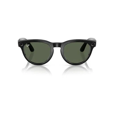 Ray Ban Smart Glasses | Meta Low Bridge Fit Headliner Unisex Black Frame Green Lenses 51-23 Facebook Glasses