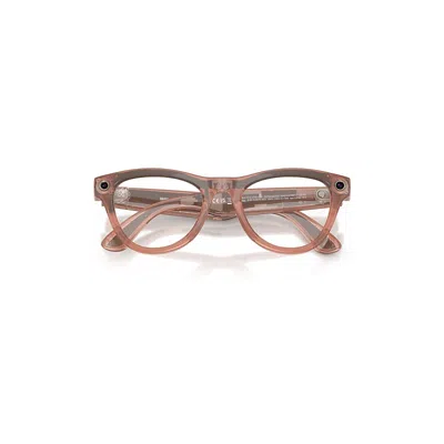 Ray Ban Meta Shiny Peach Frame Brown Lenses Ai Glasses