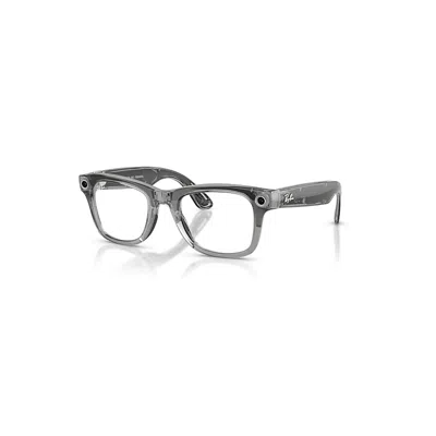 Ray Ban Meta Shiny Transparent Grey Frame Blue Lenses Ai Glasses