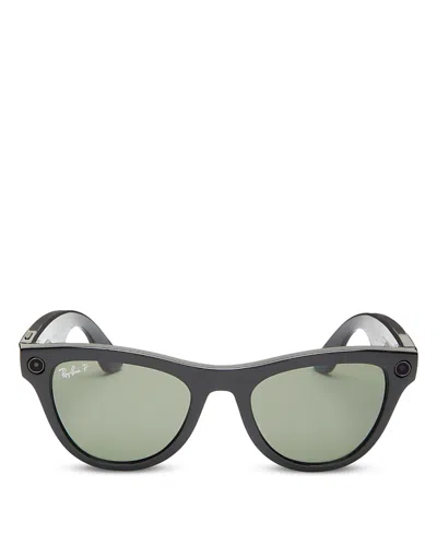 Ray Ban Ray-ban Meta Skyler Smart Glasses, 52mm In Black/green Solid